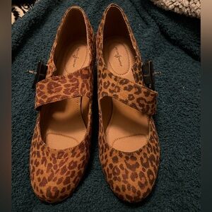 NWT- Leopard print Mary Jane style heels